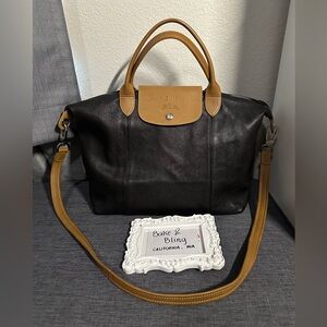 Longchamp 2-way Leather Crossbody Bag